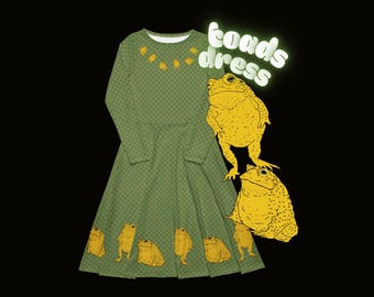 Toads long sleeve midi dress with polka dots