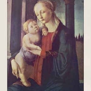 Vintage Art Print: Madonna and Child by Sandro Botticelli (1467)