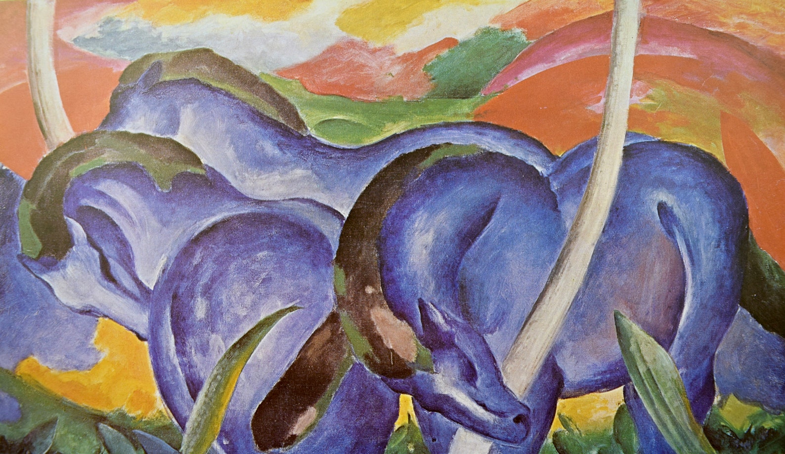VTG Litho Franz Marc Blue Horses 1911 Color Plate German Etsy