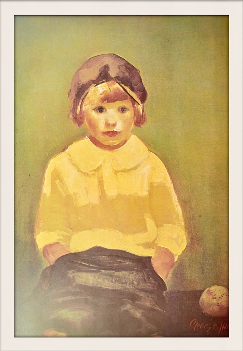 VTG Art Print, George Benjamin Luks, Boy With Baseball, 1908,, American ...