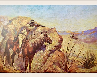 Vintage 1966 Lithograph: The Apache by Frederic Remington