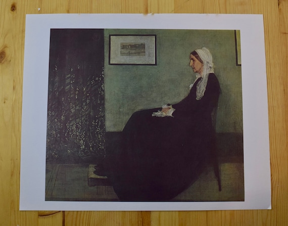 12x14 James Abbot McNeill, Whistler, Whistler's Mother, 1871 Piatto a colori  di olio su tela, artista raffinato, litografia vintage, arte senza cornice  -  Italia