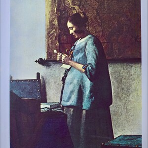 Impresión artística VTG, Johannes Vermeer, La carta, 1669, Arte holandés, Litografía vintage, EmbarazoLámina de bellas artes sin marco