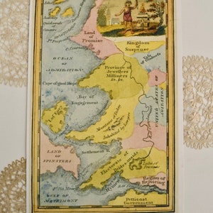 Vintage Karte der Ehe, c.1810, William Miller Buchhändler Veröffentlichung, ungerahmter Druck, Wanddekor, antike Karte zum Rahmen