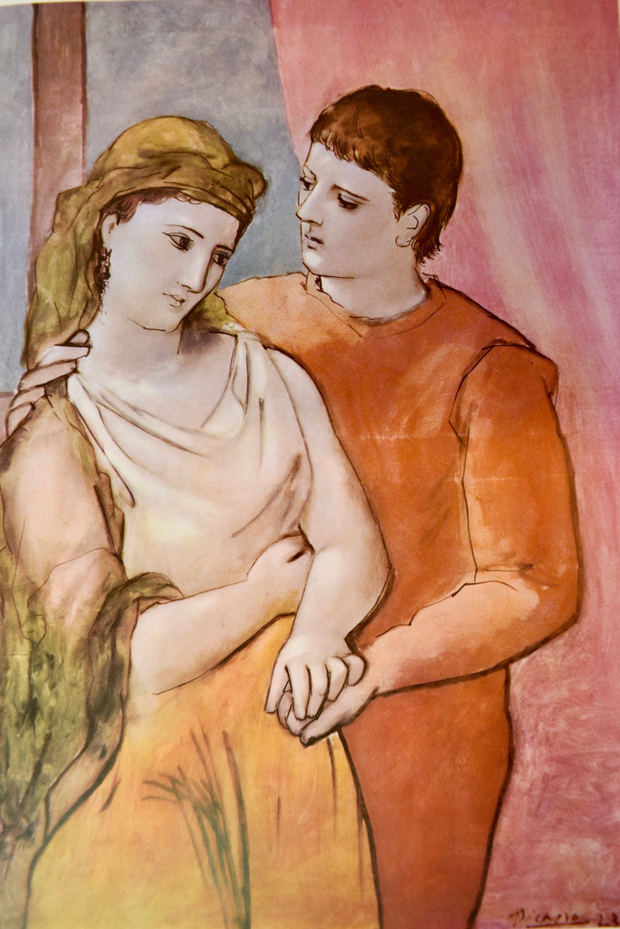12x14 Pablo Picasso The Lovers 1905 Color Plate of Etsy