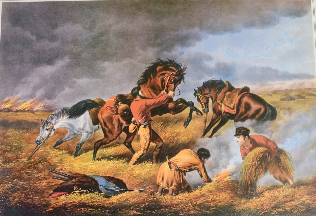 Life on the Prairie, Currier and Ives, Vintage Print, American History ...