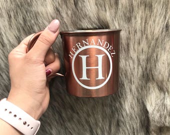 Copper Personalized Monogram Mug