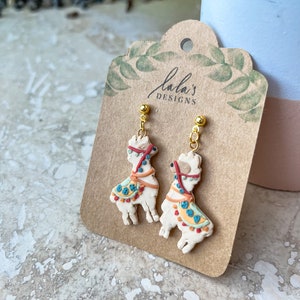 Llamas for Your Mama's • Earrings • Customized Animal Earrings • Polymer Clay Earrings • Handmade Earrings