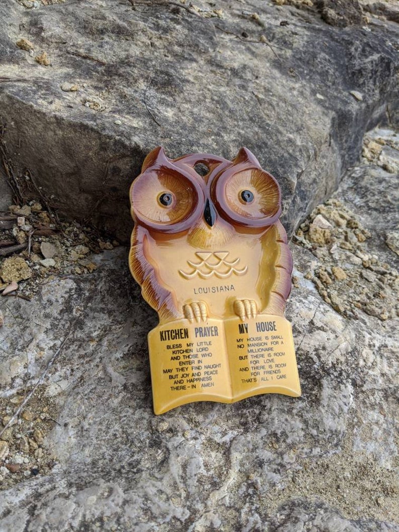 Vintage Ceramic Owl Spoon Rest Wall Hanger Kitchen Decor. Etsy