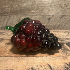 Glass Grapes Cluster Purple MCM Retro Decor Centerpiece