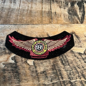 Vtg Harley Davidson Wings Patch 1998 Embroidered Red Gold Biker