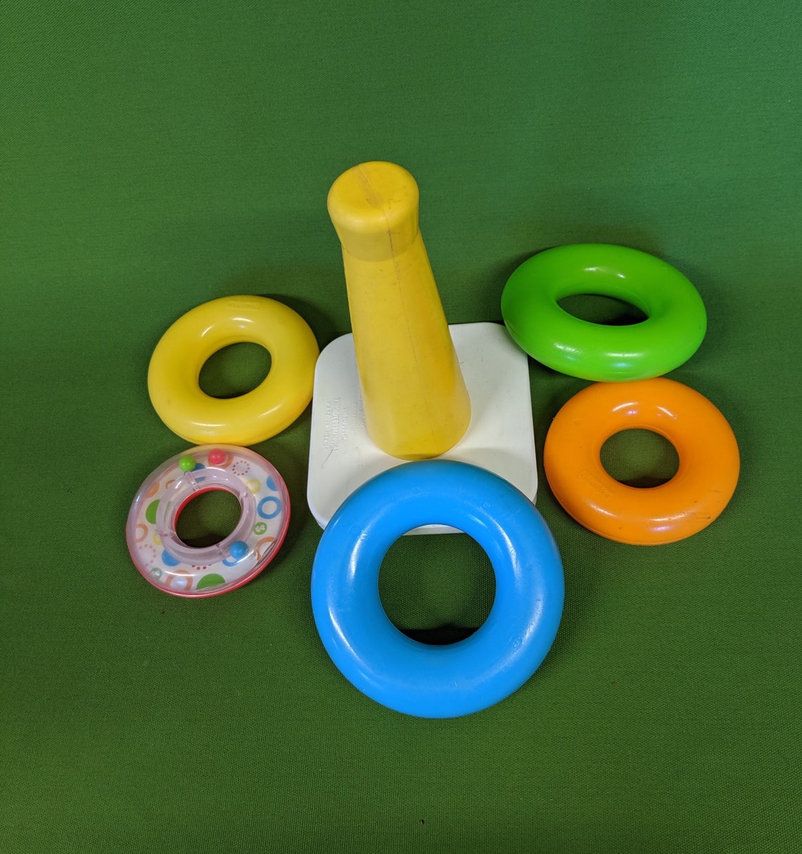 Vintage Fisher Price 5 Ring Stacking and Rocking Baby Toy Etsy
