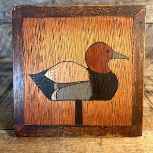 Vtg Kay Valley Primitive Handcrafted Duck Plaque 1980s Home Decor