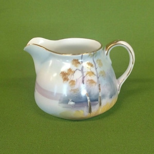 Vintage Noritake Hand Painted Creamer with Gold Trim, Home Decor