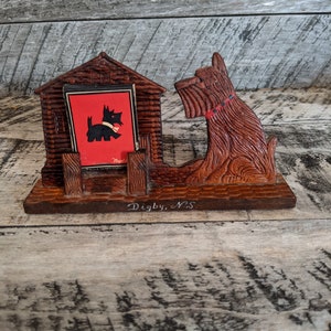 Wooden Dog Match Holder. Dog lover