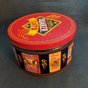 Vintage  1983 Pure Quaker Oats Tin Container