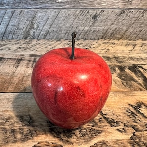 Onyx Marble Apple Paperweight Red Decorative Apple Decor