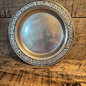 Vtg Pewter Wilton Armetale Twenty Fifth Anniversary Plate READ