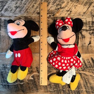 Vtg Mickey & Minnie Mouse Plush Lot – Classic Disney Stuffed Toys Pair image 9