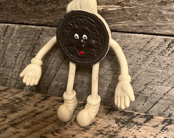 Nabisco Oreo Cookie Mascot Bendy Toy Bendable 4.25" Collectors Figurine Vintage