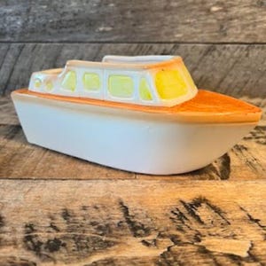 Vtg Ceramic Boat Planter Home Decor