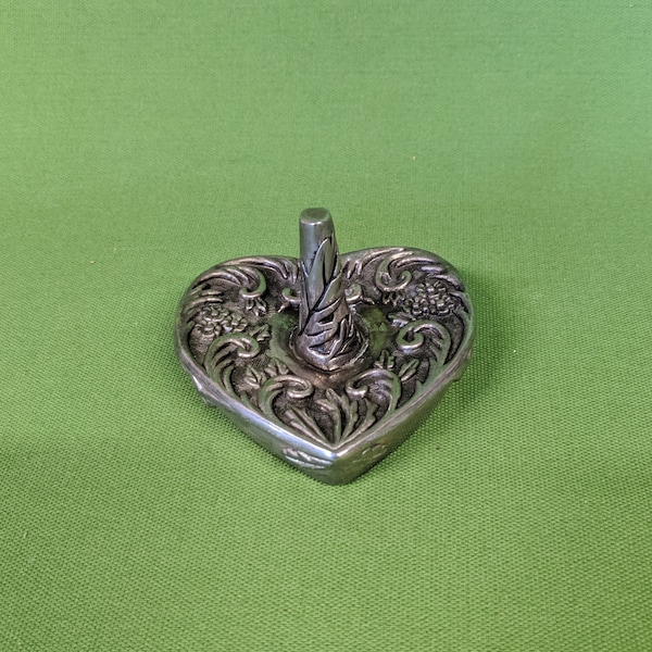 Vintage Godinger Silver 1992 Heart Shape Ring Holder