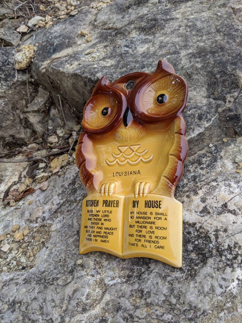 Vintage Ceramic Owl Spoon Rest Wall Hanger Kitchen Decor. Etsy