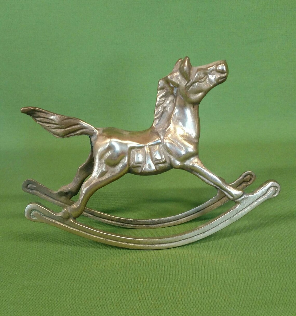 Vintage Brass Rocking Horse Hone Decor Etsy