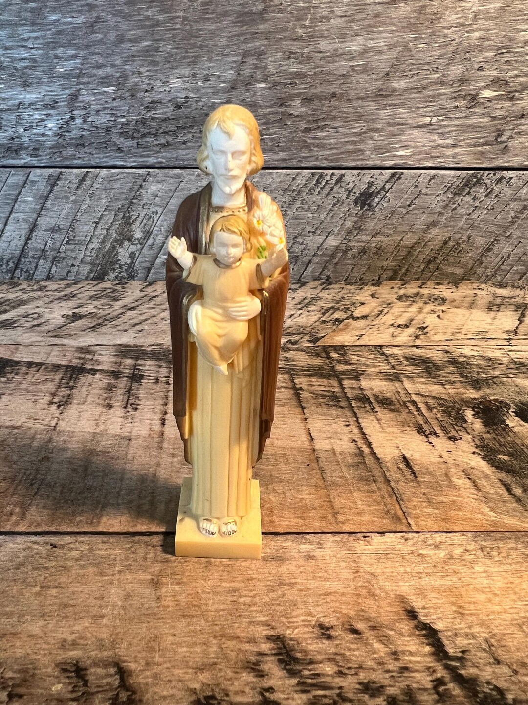 Plastic Joseph and Baby Jesus Figurine Religious Catholic Home Decor ...