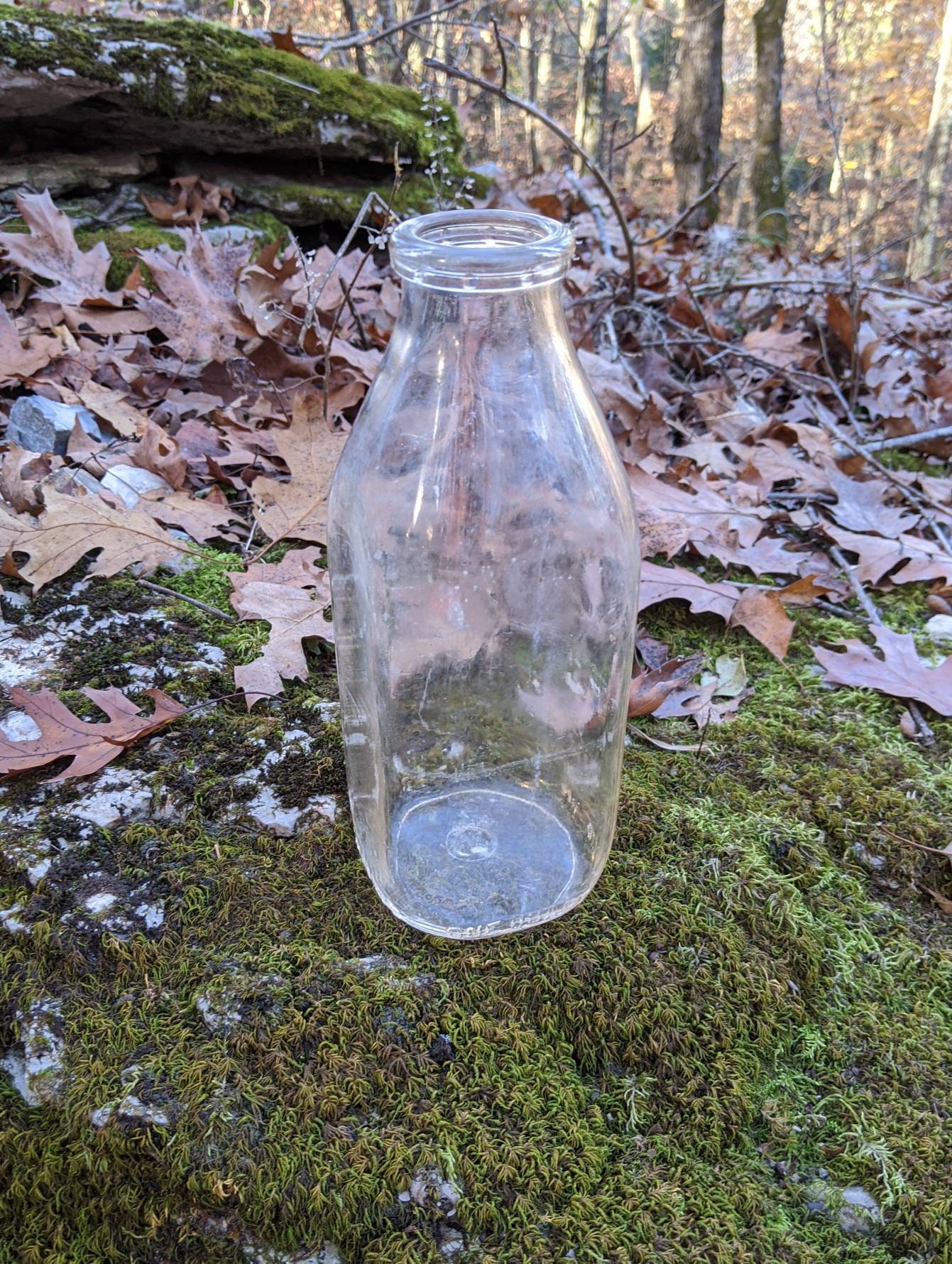 Vintage Glass Milk Bottle Etsy