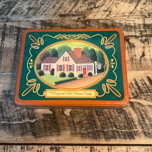 The Original Toll House Cookie Tin Container Vtg Kitchen Decor