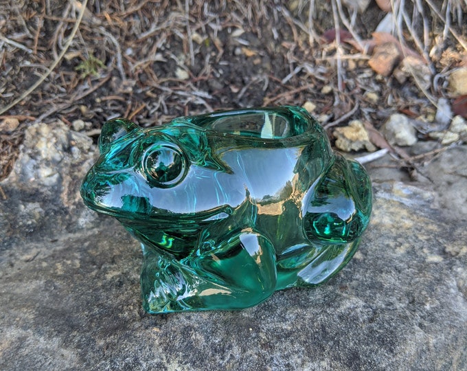 Vintage Indiana Glass Frog Candle Holder, Votive Candle, Green Frog Etsy