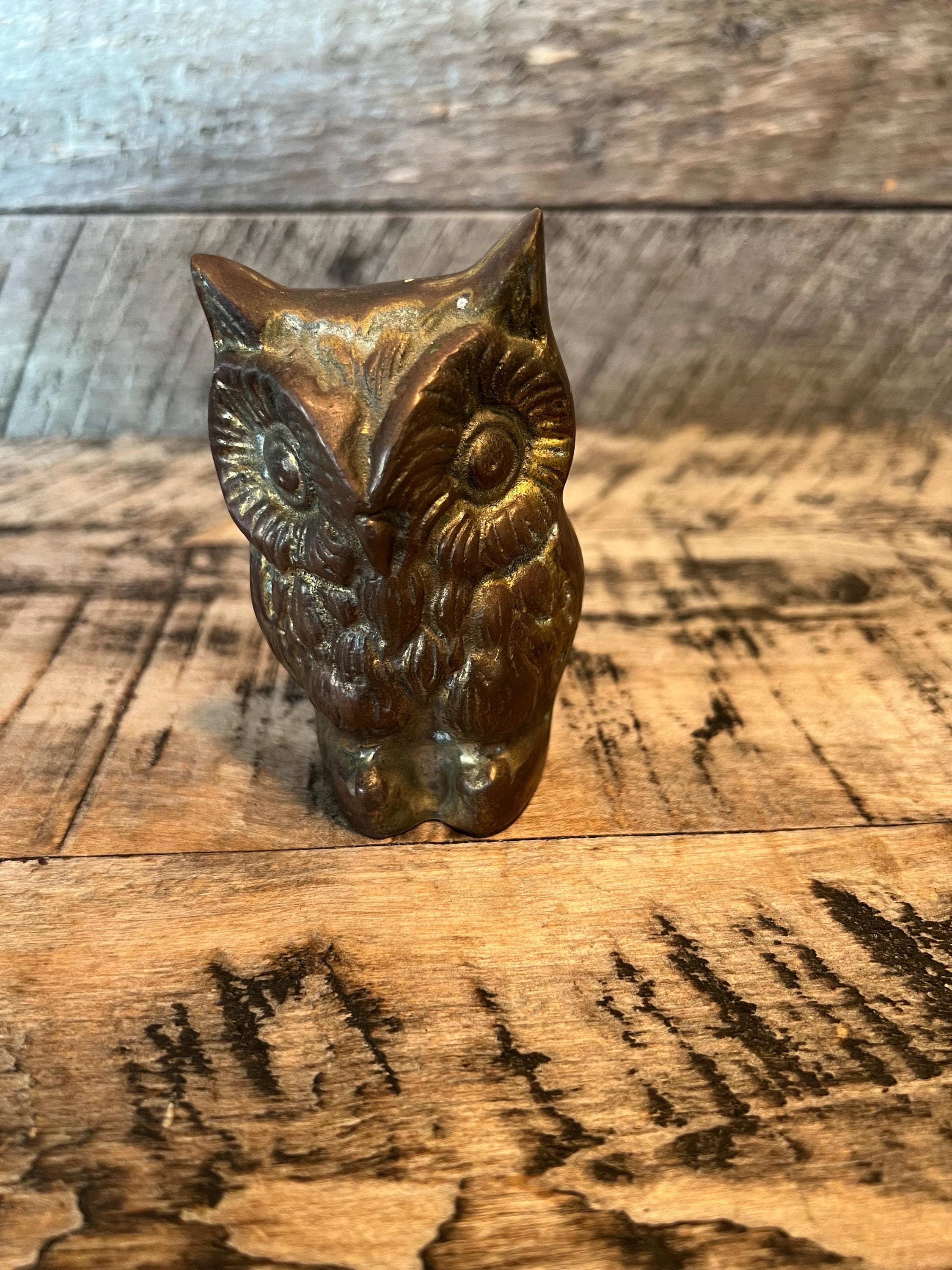 Brass Owl Paper Weight Home Decor Brass Decor Figurines