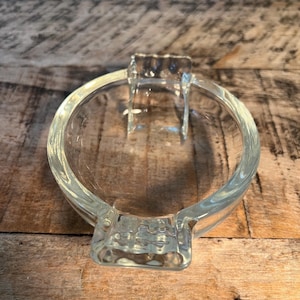 Federal Art Deco Glass Ashtray Clear Color King Design Vtg Home Decor