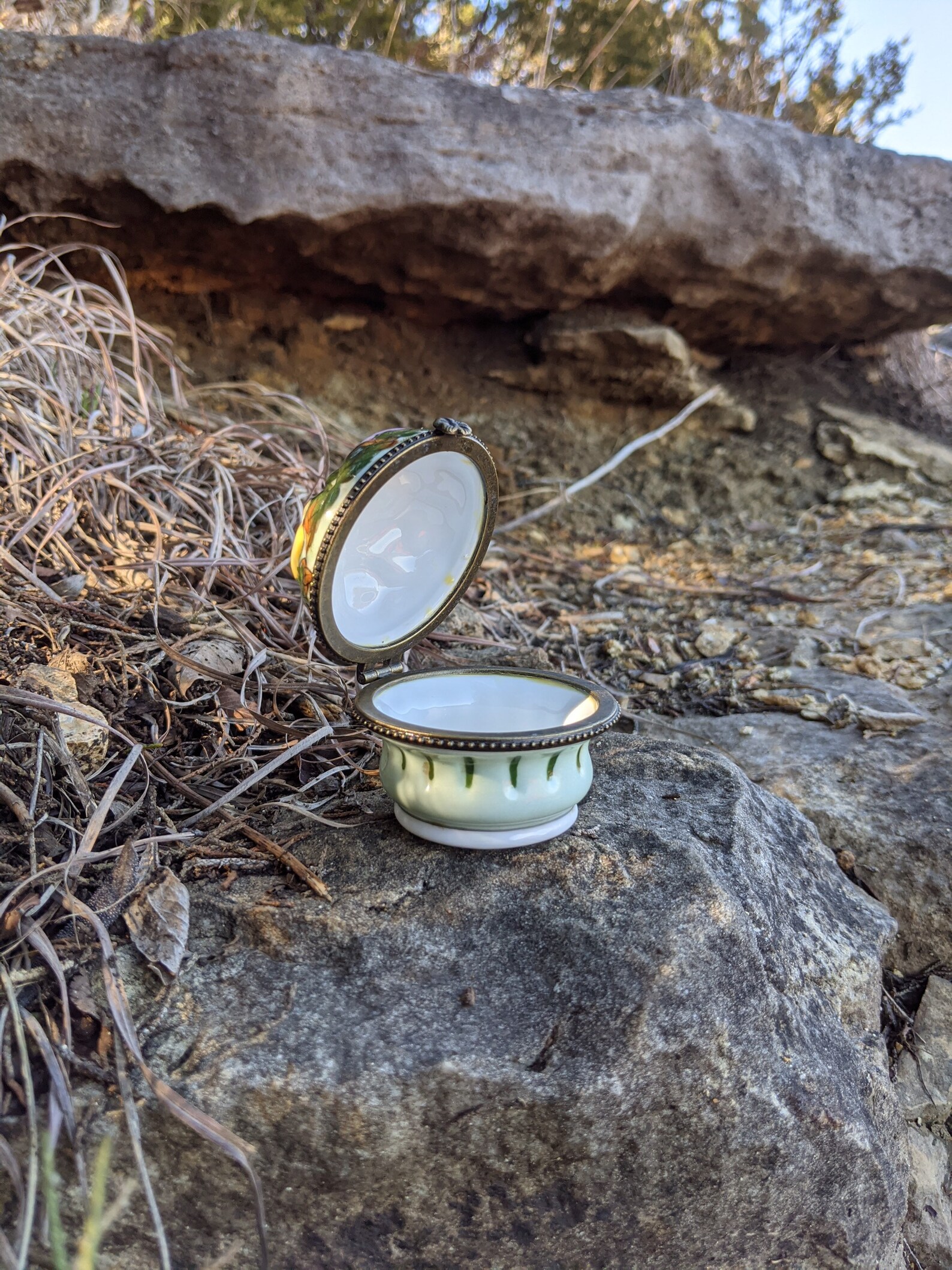 Vintage Ceramic Pill Container. Etsy