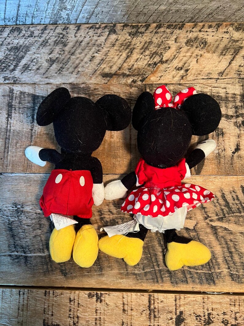 Vtg Mickey & Minnie Mouse Plush Lot – Classic Disney Stuffed Toys Pair image 2
