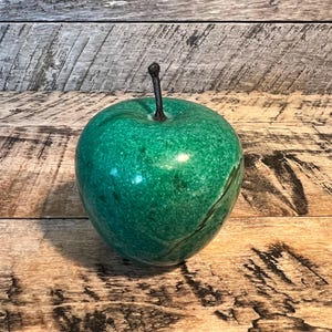 Onyx Marble Apple Paperweight Green Decorative Apple Decor