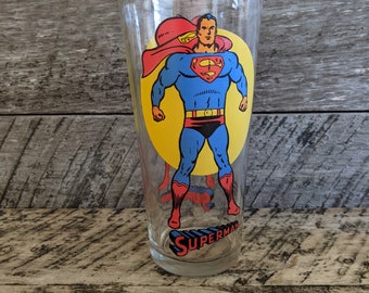 VTG 1976 Pepsi Super Series Superman Justice League Promo  DC Comics Glass 