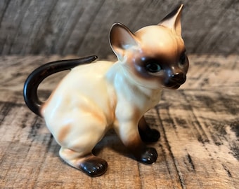 Vintage Cat Figurine Country Artists Siamese Kitten 7” Resin - Etsy