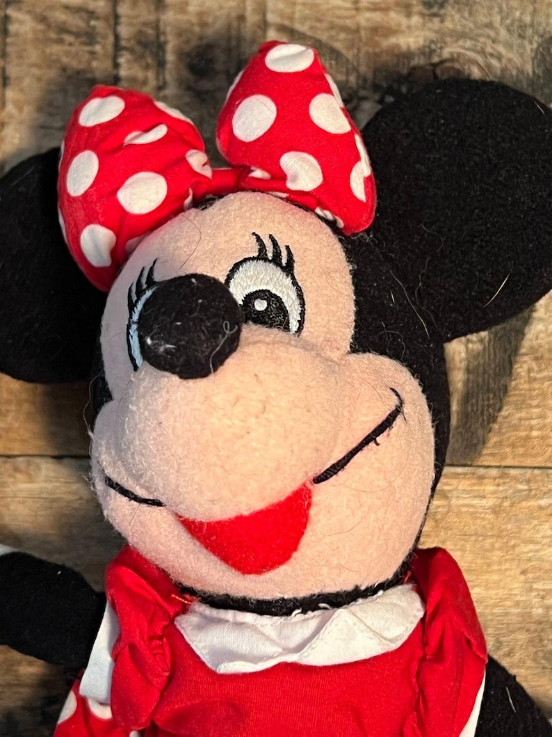 Vtg Mickey & Minnie Mouse Plush Lot – Classic Disney Stuffed Toys Pair image 4