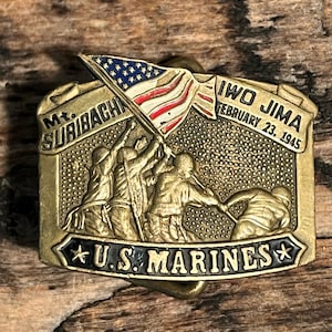 1982 Baron Solid Brass US Marines Belt Buckle