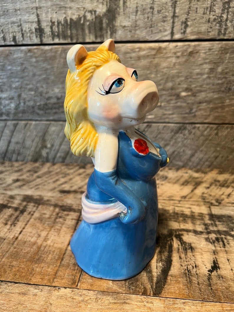 Miss Piggy Bank Muppets Signa Japan Porcelain Figurine 70s Vintage Etsy