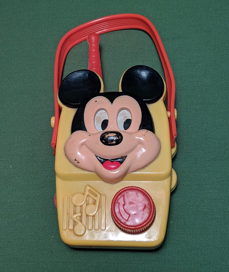 Vintage Mickey Mouse Disney Musical Radio Toy Illco Peeschool Etsy
