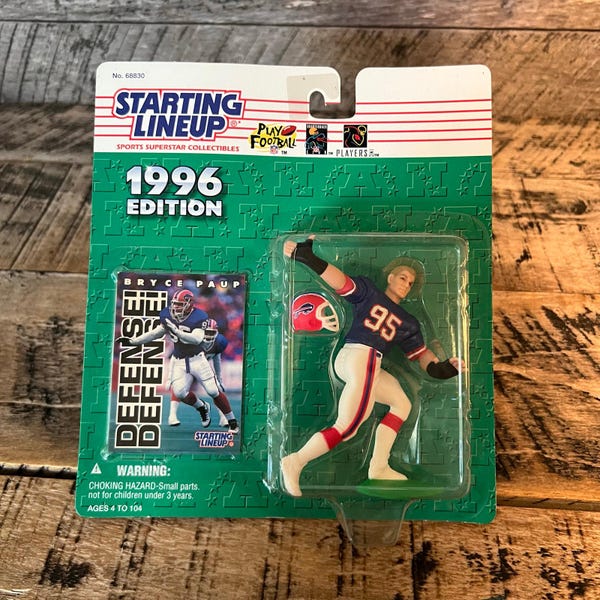 Vtg 1996 Starting Lineup Bryce Paup Buffalo Bills Figurine & Card NFL