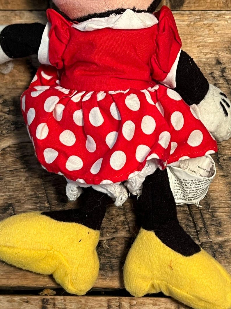 Vtg Mickey & Minnie Mouse Plush Lot – Classic Disney Stuffed Toys Pair image 8