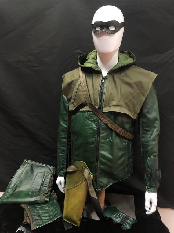Green arrow outlet leather jacket