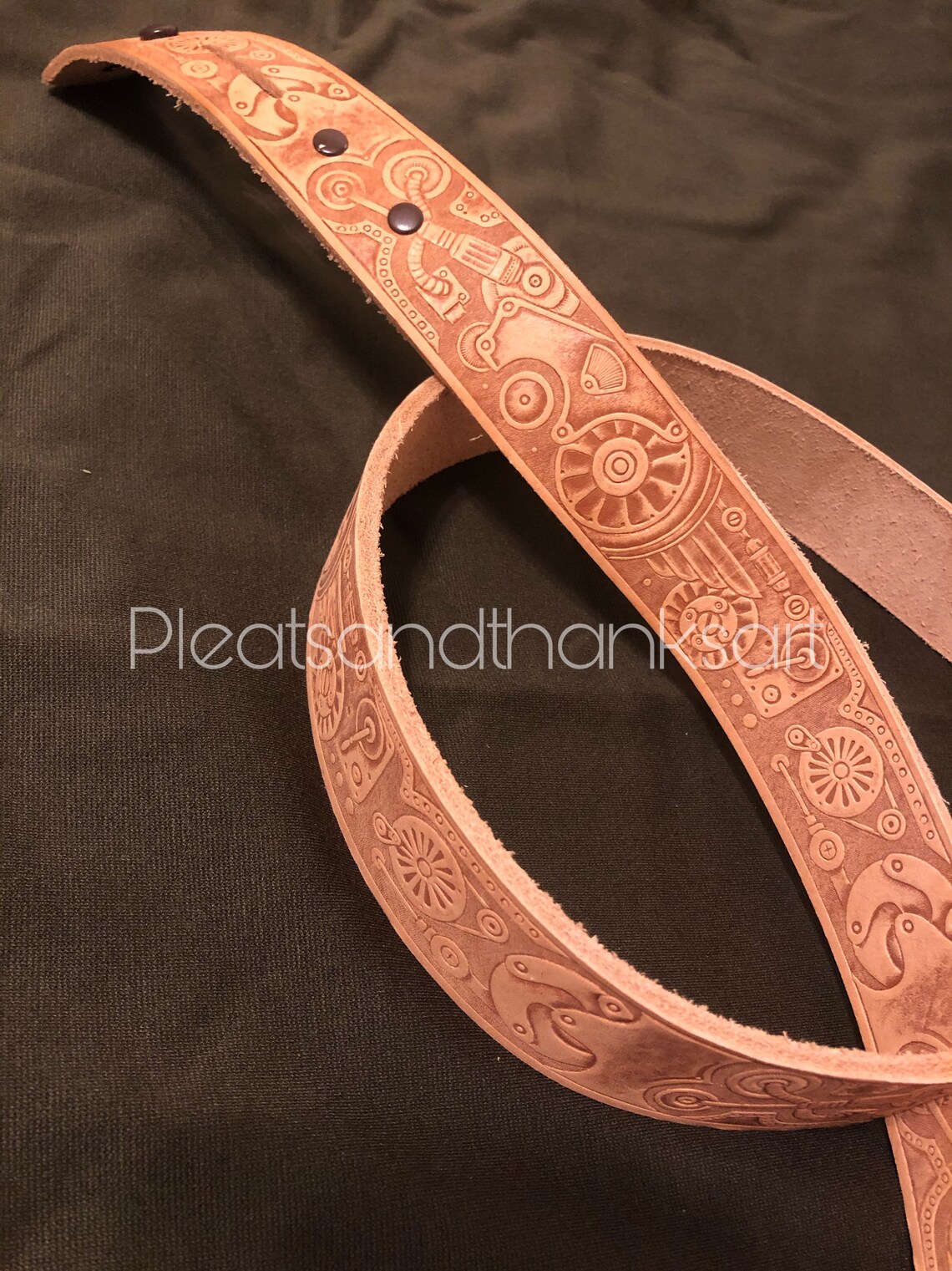 Steampunk Embossed Leather Belt Blank AND Assorted Conchos Etsy