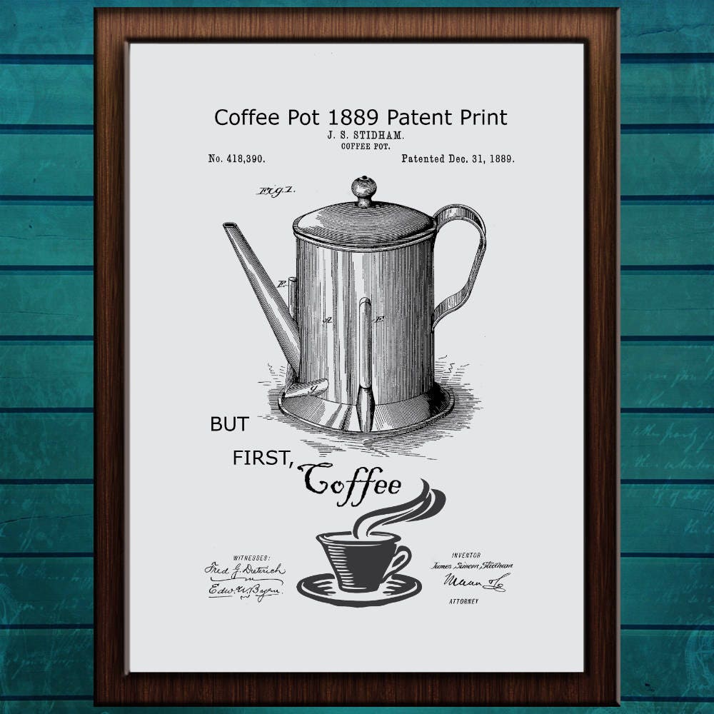 But First Coffee Patent Print Art Quote Wall But First Coffee Patent Print Art Quote Wall