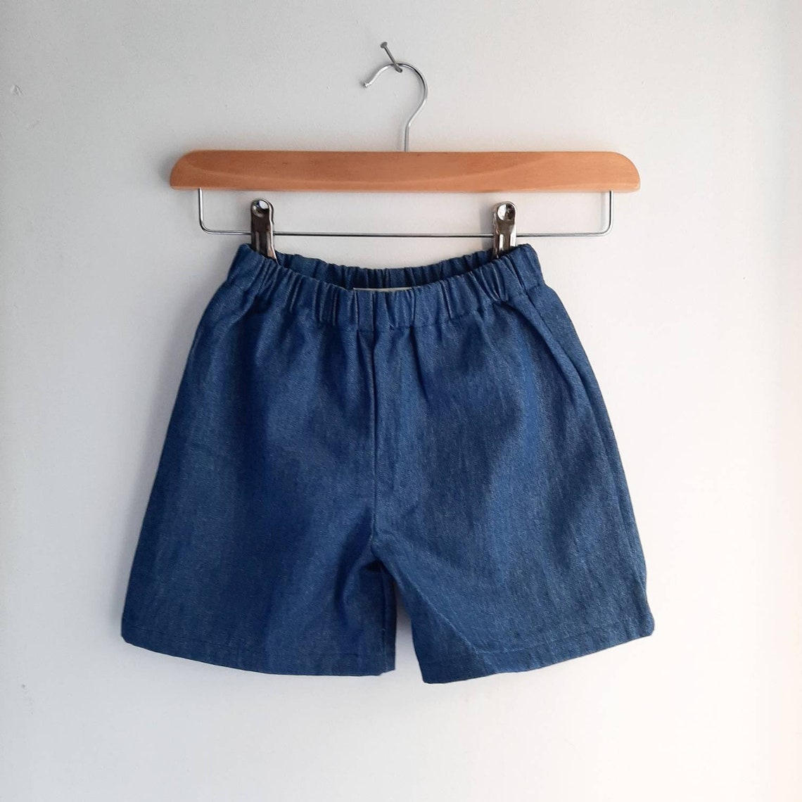Blue denim jinbei top & shorts set | Etsy