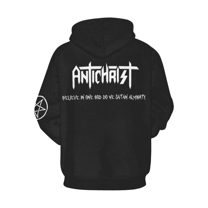 Antichrist Inverted Cross Wiccan Hoodie Pentagram